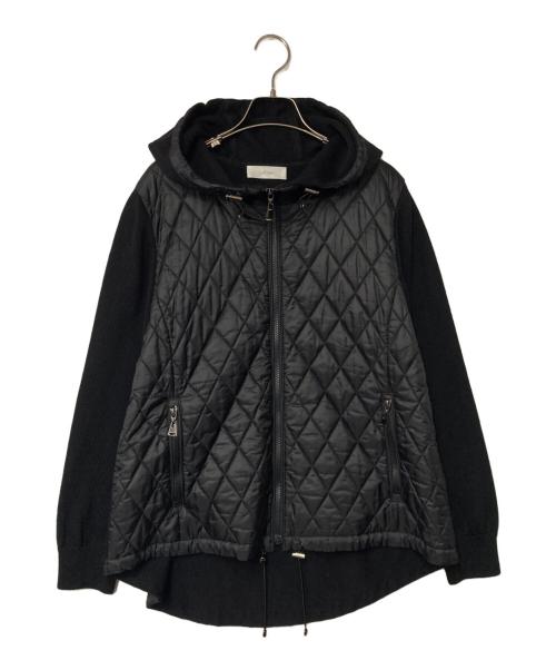 Leilian（レリアン）LEILIAN (レリアン) キルティング切替フーデッドジャケット ブラック サイズ:13の古着・服飾アイテム