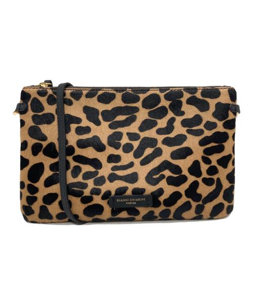 GIANNI CHIARINI（ジャンニ キアリーニ）GIANNI CHIARINI (ジャンニ キアリーニ) レオパード柄ショルダーバッグ ブラウン×ブラックの古着・服飾アイテム