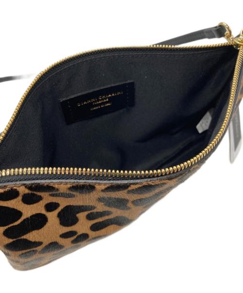 GIANNI CHIARINI（ジャンニ キアリーニ）GIANNI CHIARINI (ジャンニ キアリーニ) レオパード柄ショルダーバッグ ブラウン×ブラックの古着・服飾アイテム