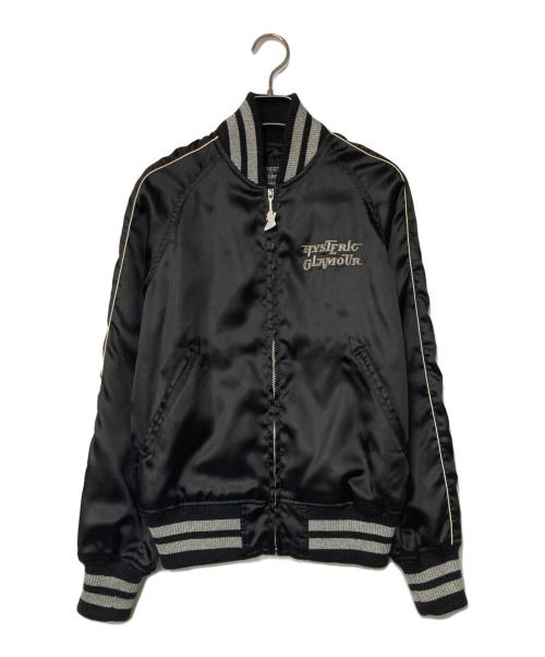 hysterics（ヒステリックス）HYSTERICS (ヒステリックス) Hysteric Glamour バイクガール刺繍スカジャン ブラック サイズ:FREEの古着・服飾アイテム