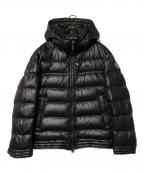 BURBERRY BLACK LABELバーバリーブラックレーベル）の古着「ホースロゴ刺繍 フーデッドダウンジャケット」｜ブラック