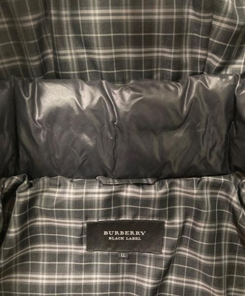 BURBERRY BLACK LABEL（バーバリーブラックレーベル）BURBERRY BLACK LABEL (バーバリーブラックレーベル) ホースロゴ刺繍 フーデッドダウンジャケット ブラック サイズ:LLの古着・服飾アイテム