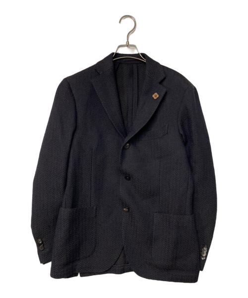 LARDINI（ラルディーニ）LARDINI (ラルディーニ) 段返り3B ウールテーラードジャケット ネイビー×ブラウン サイズ:48の古着・服飾アイテム