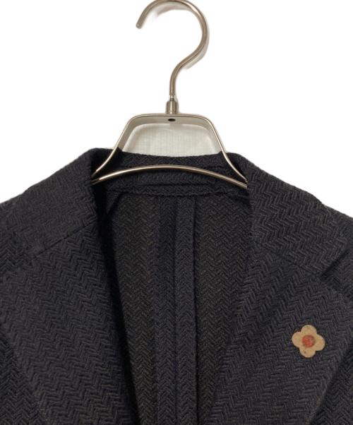 LARDINI（ラルディーニ）LARDINI (ラルディーニ) 段返り3B ウールテーラードジャケット ネイビー×ブラウン サイズ:48の古着・服飾アイテム