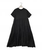 R By RITA TAKAHASHIアール バイ リタ タカハシ）の古着「プレミアムコットンジャージー ティアードワンピース」｜ブラック