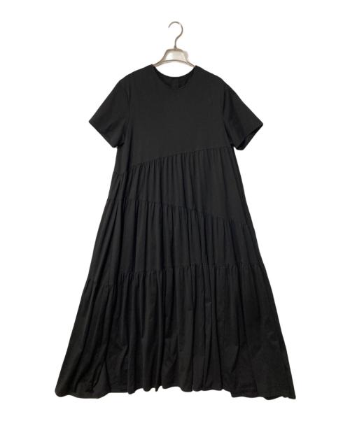 R By RITA TAKAHASHI（アール バイ リタ タカハシ）R By RITA TAKAHASHI (アール バイ リタ タカハシ) プレミアムコットンジャージー ティアードワンピース ブラック サイズ:38の古着・服飾アイテム