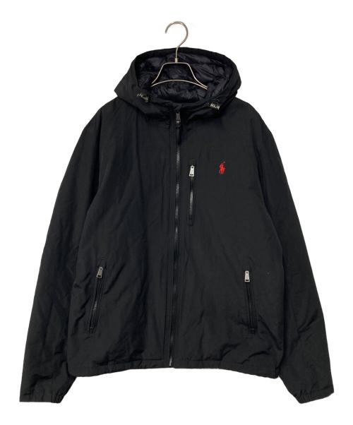 POLO RALPH LAUREN（ポロ・ラルフローレン）POLO RALPH LAUREN (ポロ・ラルフローレン) ポニー刺繍 フーデッドダウンジャケット ブラック サイズ:Sの古着・服飾アイテム