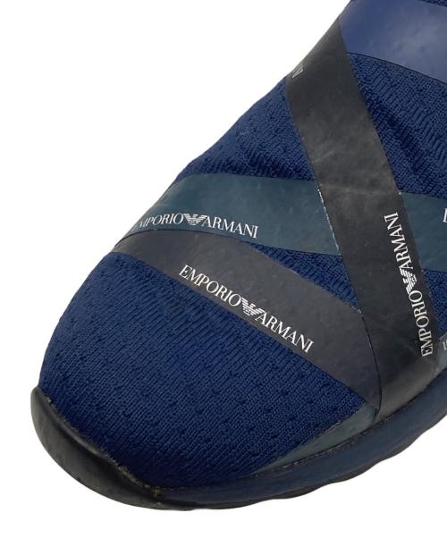 EMPORIO ARMANI（エンポリオ アルマーニ）EMPORIO ARMANI (エンポリオ アルマーニ) スリッポンスニーカー ネイビー サイズ:US7 / UK6 / EUR40の古着・服飾アイテム