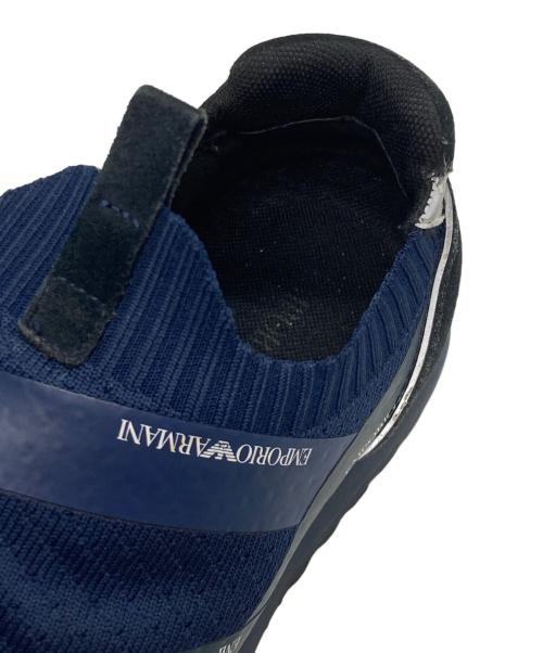 EMPORIO ARMANI（エンポリオ アルマーニ）EMPORIO ARMANI (エンポリオ アルマーニ) スリッポンスニーカー ネイビー サイズ:US7 / UK6 / EUR40の古着・服飾アイテム