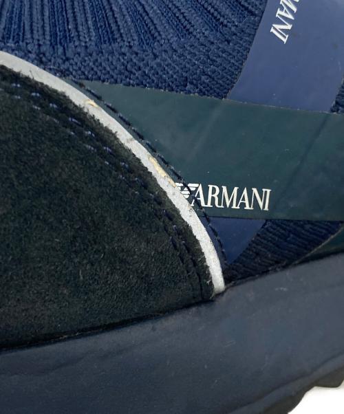 EMPORIO ARMANI（エンポリオ アルマーニ）EMPORIO ARMANI (エンポリオ アルマーニ) スリッポンスニーカー ネイビー サイズ:US7 / UK6 / EUR40の古着・服飾アイテム