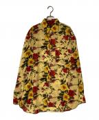 JUNIOR GAULTIERジュニアゴルチエ）の古着「花柄シアーシャツ」｜イエロー×レッド