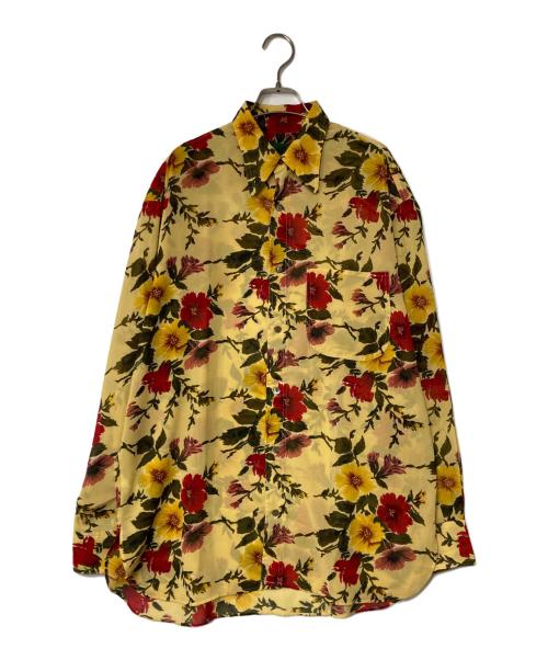 JUNIOR GAULTIER（ジュニアゴルチエ）JUNIOR GAULTIER (ジュニアゴルチエ) 花柄シアーシャツ イエロー×レッド サイズ:48の古着・服飾アイテム