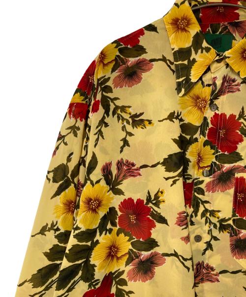JUNIOR GAULTIER（ジュニアゴルチエ）JUNIOR GAULTIER (ジュニアゴルチエ) 花柄シアーシャツ イエロー×レッド サイズ:48の古着・服飾アイテム