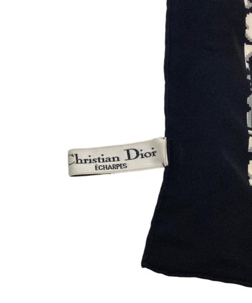 Christian Dior ECHARPES（クリスチャンディオール）Christian Dior ECHARPES (クリスチャンディオール) シルクスカーフ ブラックの古着・服飾アイテム