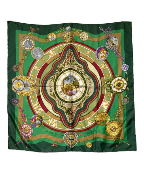 HERMES（エルメス）HERMES (エルメス) カレ90 シルクスカーフ グリーンの古着・服飾アイテム