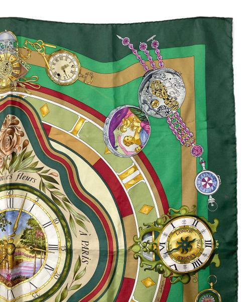 HERMES（エルメス）HERMES (エルメス) カレ90 シルクスカーフ グリーンの古着・服飾アイテム