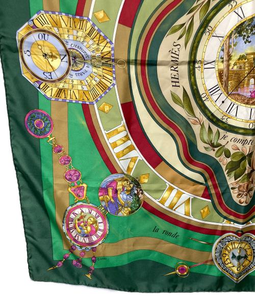 HERMES（エルメス）HERMES (エルメス) カレ90 シルクスカーフ グリーンの古着・服飾アイテム