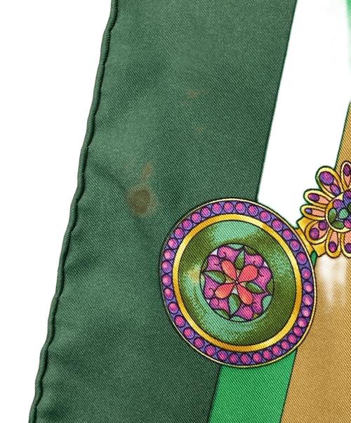 HERMES（エルメス）HERMES (エルメス) カレ90 シルクスカーフ グリーンの古着・服飾アイテム