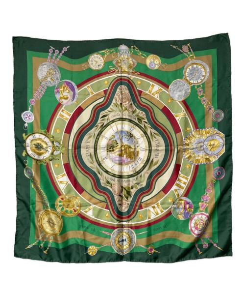 HERMES（エルメス）HERMES (エルメス) カレ90 シルクスカーフ グリーンの古着・服飾アイテム