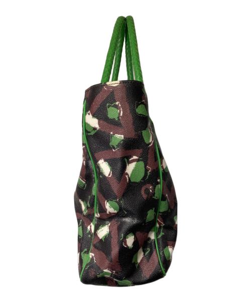 Vivienne Westwood（ヴィヴィアンウエストウッド）Vivienne Westwood (ヴィヴィアンウエストウッド) 総柄トートバッグ グリーン×ブラックの古着・服飾アイテム