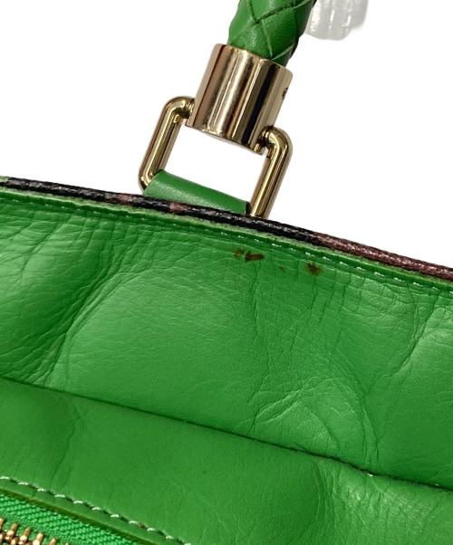 Vivienne Westwood（ヴィヴィアンウエストウッド）Vivienne Westwood (ヴィヴィアンウエストウッド) 総柄トートバッグ グリーン×ブラックの古着・服飾アイテム