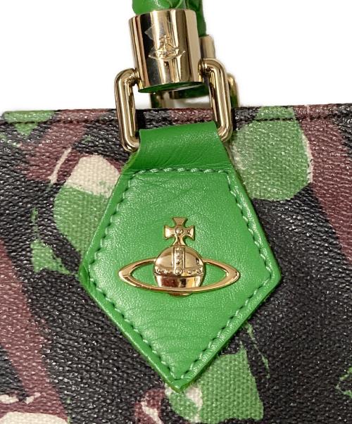 Vivienne Westwood（ヴィヴィアンウエストウッド）Vivienne Westwood (ヴィヴィアンウエストウッド) 総柄トートバッグ グリーン×ブラックの古着・服飾アイテム