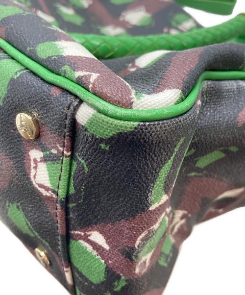 Vivienne Westwood（ヴィヴィアンウエストウッド）Vivienne Westwood (ヴィヴィアンウエストウッド) 総柄トートバッグ グリーン×ブラックの古着・服飾アイテム