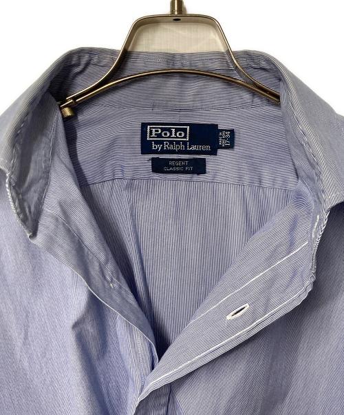 POLO RALPH LAUREN（ポロ・ラルフローレン）POLO RALPH LAUREN (ポロ・ラルフローレン) ストライプシャツ ブルー×ホワイト サイズ:17-34の古着・服飾アイテム