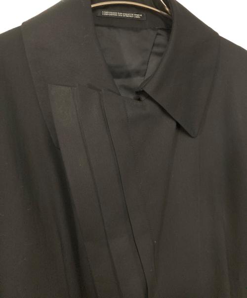 yohji yamamoto+noir（ヨウジヤマモトプリュスノアール）yohji yamamoto+noir (ヨウジヤマモトプリュスノアール) コットンデザインコート ブラック サイズ:2の古着・服飾アイテム