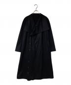 yohji yamamoto+noirヨウジヤマモトプリュスノアール）の古着「ウールデザインコート」｜ブラック