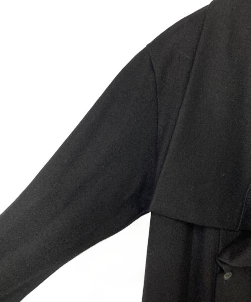 yohji yamamoto+noir（ヨウジヤマモトプリュスノアール）yohji yamamoto+noir (ヨウジヤマモトプリュスノアール) ウールデザインコート ブラック サイズ:2の古着・服飾アイテム