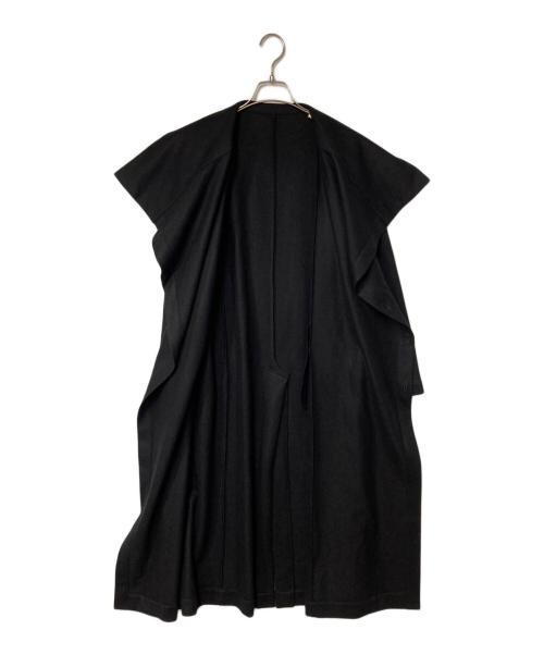 yohji yamamoto+noir（ヨウジヤマモトプリュスノアール）yohji yamamoto+noir (ヨウジヤマモトプリュスノアール) ウールデザインコート ブラック サイズ:2の古着・服飾アイテム