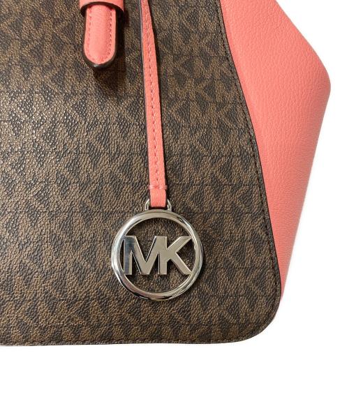 MICHAEL KORS（マイケル・コース）MICHAEL KORS (マイケル・コース) 2WAYバッグ ブラウン×ピンクの古着・服飾アイテム
