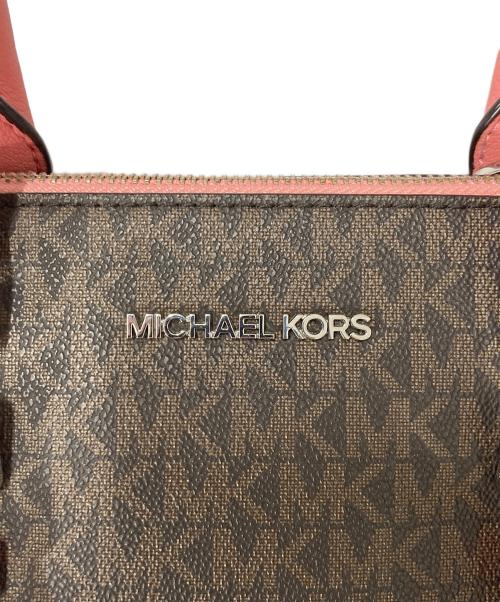 MICHAEL KORS（マイケル・コース）MICHAEL KORS (マイケル・コース) 2WAYバッグ ブラウン×ピンクの古着・服飾アイテム