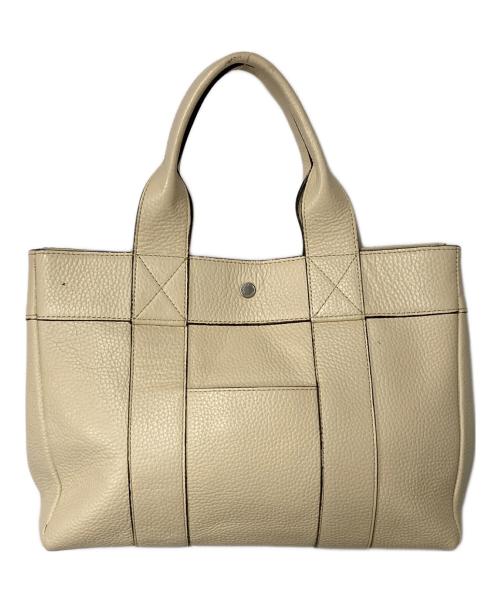 Accessoires De Mademoiselle（アクセソワ・ドゥ・マドモアゼル）Accessoires De Mademoiselle (アクセソワ・ドゥ・マドモアゼル) レザーハンドバッグ アイボリーの古着・服飾アイテム