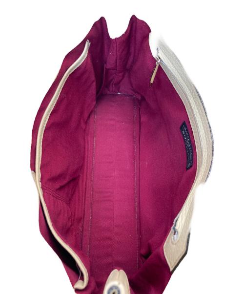 Accessoires De Mademoiselle（アクセソワ・ドゥ・マドモアゼル）Accessoires De Mademoiselle (アクセソワ・ドゥ・マドモアゼル) レザーハンドバッグ アイボリーの古着・服飾アイテム