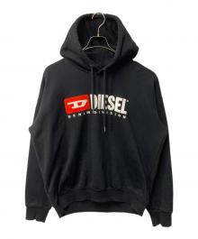 DIESEL（ディーゼル）の古着「ロゴプルオーバーパーカー」｜ブラック