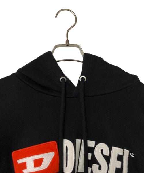 DIESEL（ディーゼル）DIESEL (ディーゼル) ロゴプルオーバーパーカー ブラック サイズ:Lの古着・服飾アイテム