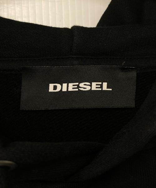 DIESEL（ディーゼル）DIESEL (ディーゼル) ロゴプルオーバーパーカー ブラック サイズ:Lの古着・服飾アイテム