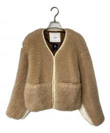 5knot（ファイブノット）の古着「CAMEL SILK BOA SHORT JACKET」｜ベージュ