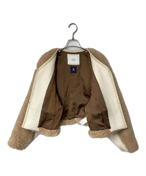 5knot（ファイブノット）5knot (ファイブノット) CAMEL SILK BOA SHORT JACKET ベージュ サイズ:FREEの古着・服飾アイテム