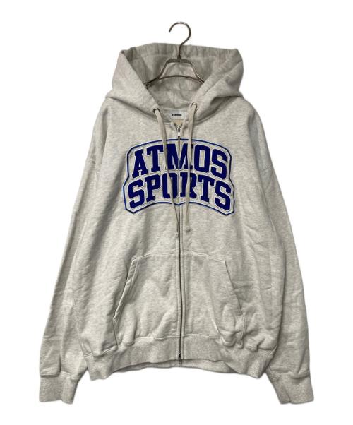 ATMOS（アトモス）atmos (アトモス) College Logo Zip-up Hooded Sweatshirt グレー×ブルー サイズ:XLの古着・服飾アイテム