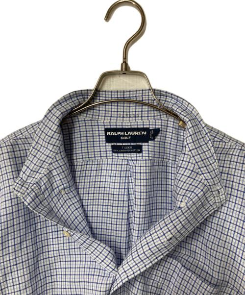 Ralph Lauren GOLF（ラルフローレン ゴルフ）Ralph Lauren GOLF (ラルフローレン ゴルフ) リネン混チェックシャツ ブルー サイズ:XLの古着・服飾アイテム