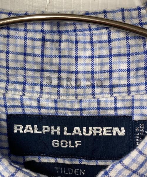 Ralph Lauren GOLF（ラルフローレン ゴルフ）Ralph Lauren GOLF (ラルフローレン ゴルフ) リネン混チェックシャツ ブルー サイズ:XLの古着・服飾アイテム