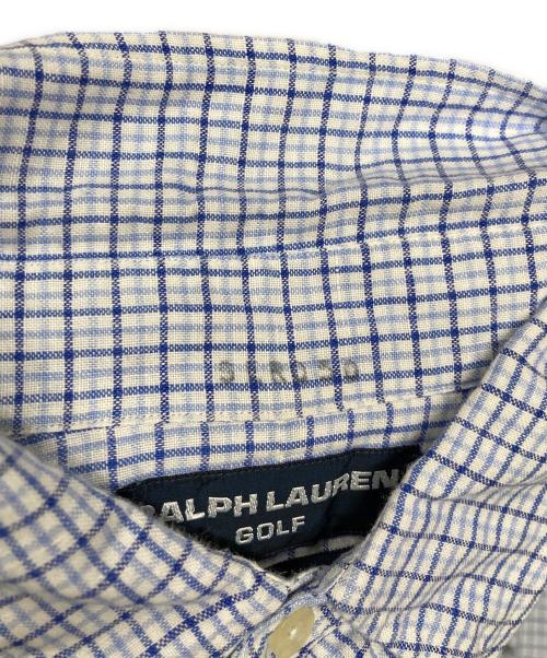 Ralph Lauren GOLF（ラルフローレン ゴルフ）Ralph Lauren GOLF (ラルフローレン ゴルフ) リネン混チェックシャツ ブルー サイズ:XLの古着・服飾アイテム