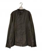 ISSEY MIYAKE MENイッセイミヤケメン）の古着「シワ加工 レザー切替ジップアップジャケット」｜ブラウン