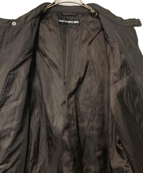 ISSEY MIYAKE MEN（イッセイミヤケメン）ISSEY MIYAKE MEN (イッセイミヤケメン) シワ加工 レザー切替ジップアップジャケット ブラウン サイズ:4の古着・服飾アイテム