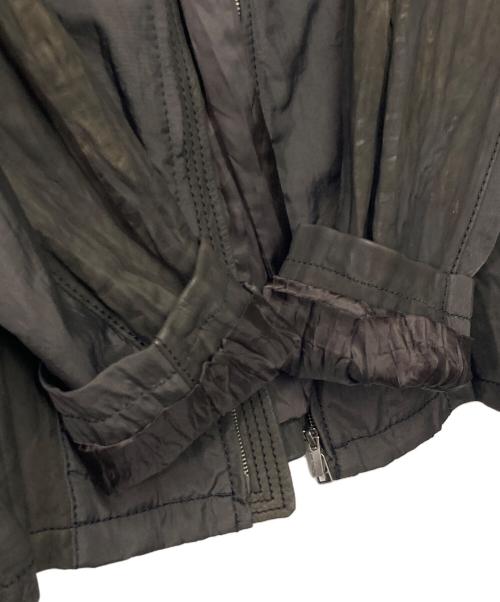 ISSEY MIYAKE MEN（イッセイミヤケメン）ISSEY MIYAKE MEN (イッセイミヤケメン) シワ加工 レザー切替ジップアップジャケット ブラウン サイズ:4の古着・服飾アイテム