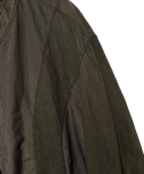 ISSEY MIYAKE MEN（イッセイミヤケメン）ISSEY MIYAKE MEN (イッセイミヤケメン) シワ加工 レザー切替ジップアップジャケット ブラウン サイズ:4の古着・服飾アイテム