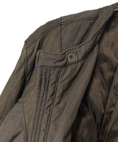 ISSEY MIYAKE MEN（イッセイミヤケメン）ISSEY MIYAKE MEN (イッセイミヤケメン) シワ加工 レザー切替ジップアップジャケット ブラウン サイズ:4の古着・服飾アイテム